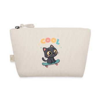 Pastell-Skateboard-Katze - Bio-Täschchen - Natur - Vorne