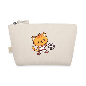 Kitten Football Cartoon in Aktion - Bio-Täschchen - Natur - Vorne