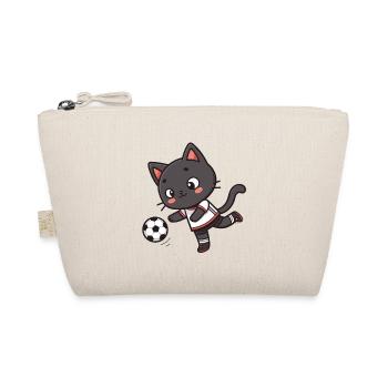 Chaton Footballer Noir en Maillot - Trousse biologique - nature - Devant