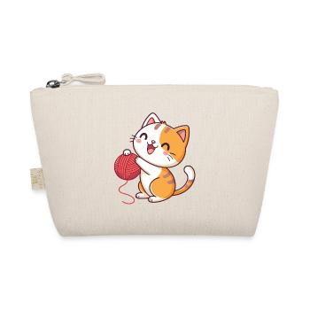 Happy kitten and red ball - Organic Pouch - nature - Front