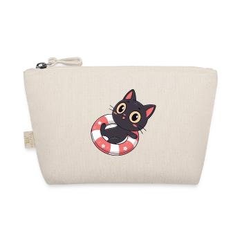 Black Cat on Buoy Flowers - Organic Pouch - nature - Front