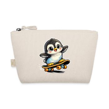 Kawaii penguin on skateboard - Organic Pouch - nature - Front