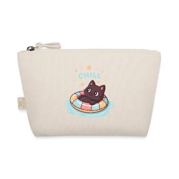Black Cat in Pastel Buoy CHILL - Organic Pouch - nature - Front