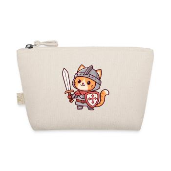 Knight Cat - Sword & Shield - Organic Pouch - nature - Front