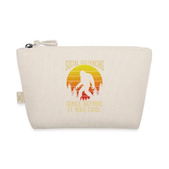 Social Distancing Bigfoot Retro Sasquatch Funny - Organic Pouch - nature - Front
