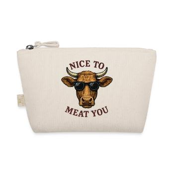 NICE TO MEAT YOU Stier mit Sonnenbrille - Bio-Täschchen - Natur - Vorne