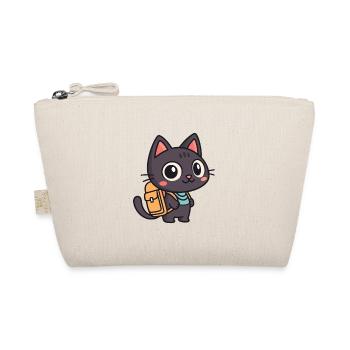 Chat explorateur mignon à cartable - Trousse biologique - nature - Devant