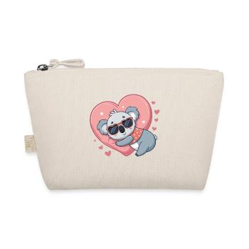 Koala Coeur sur Fond Rose - Trousse biologique - nature - Devant