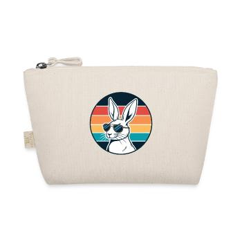 Sunny Retro Bunny with Glasses - Organic Pouch - nature - Front