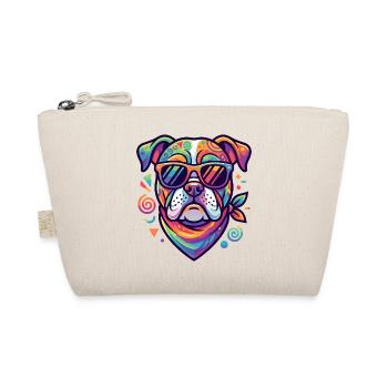 Abstract Art Bulldog Sunglasses Dog Motif - Organic Pouch - nature - Front