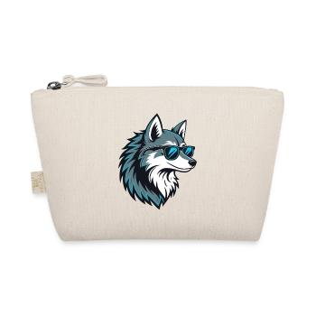 Stylish wolf in blue glasses - Organic Pouch - nature - Front