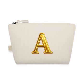 Golden A – Glossy Typography - Organic Pouch - nature - Front