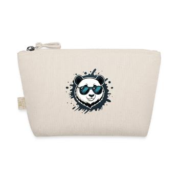 Panda Blue Graffiti Glasses - Organic Pouch - nature - Front