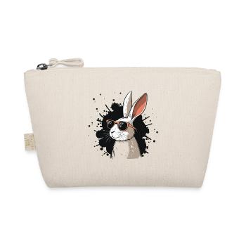 Cool Bunny Glasses on Black - Organic Pouch - nature - Front