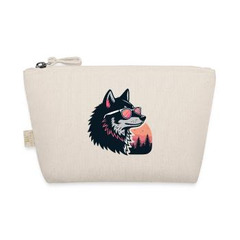 Schicker Wolf in der Sonne und Brille - Bio-Täschchen - Natur - Vorne