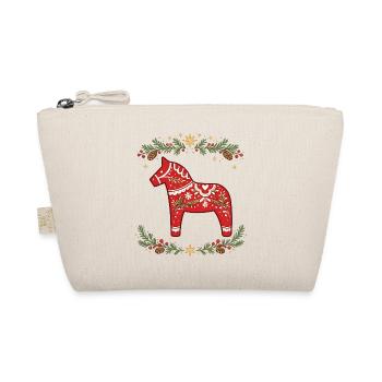 Christmas Swedish Dala Horse Folk Art Design - Bio-Täschchen - Natur - Vorne