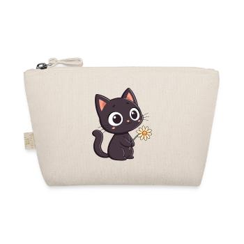 Black cat and daisy - Organic Pouch - nature - Front