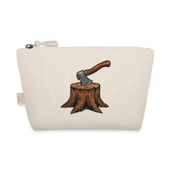 Hache dans la souche d’arbre – Art du bois - Trousse biologique - nature - Devant