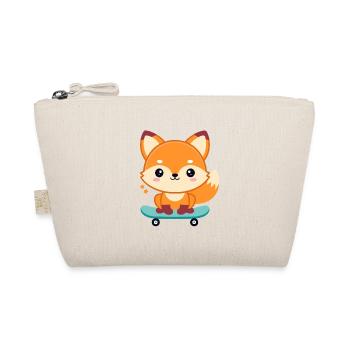 Fox auf einem fröhlichen Skateboard - Bio-Täschchen - Natur - Vorne