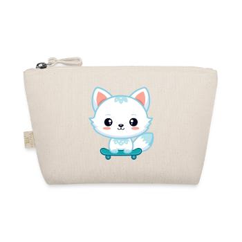 Renard kawaii sur skateboard - Trousse biologique - nature - Devant