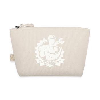 Strong construction worker with gears - Organic Pouch - nature - Front