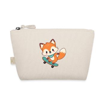 Fox on cute skateboard - Organic Pouch - nature - Front