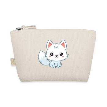 Kawaii White Pastel Fox - Organic Pouch - nature - Front