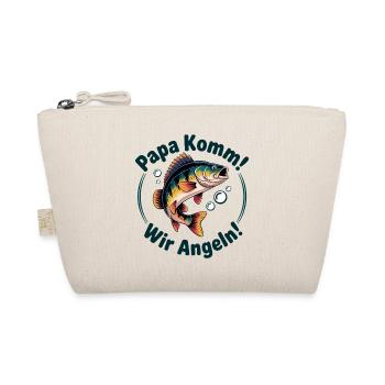 Papa Komm Wir Angeln Fischmotiv - Bio-Täschchen - Natur - Vorne