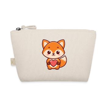 Fox Heart Sweet Cartoon - Bio-Täschchen - Natur - Vorne
