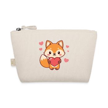 Fox Kawaii Herzen - Bio-Täschchen - Natur - Vorne