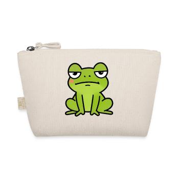 Schläfriger Grünfrosch-Cartoon - Bio-Täschchen - Natur - Vorne
