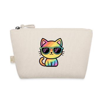 Coole Regenbogenkatzen-Pastell-Sonnenbrille - Bio-Täschchen - Natur - Vorne