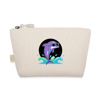 Lila Delfin-Chic-Brille - Bio-Täschchen - Natur - Vorne