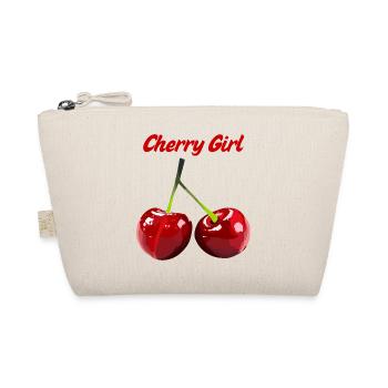 Cherry Girl Fruit Motif - Organic Pouch - nature - Front