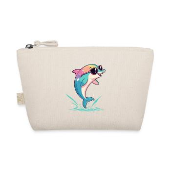 Rainbow dolphin in glasses - Organic Pouch - nature - Front