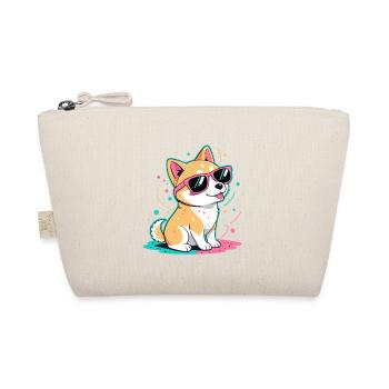 Corgi Neon Shiny Glasses - Organic Pouch - nature - Front