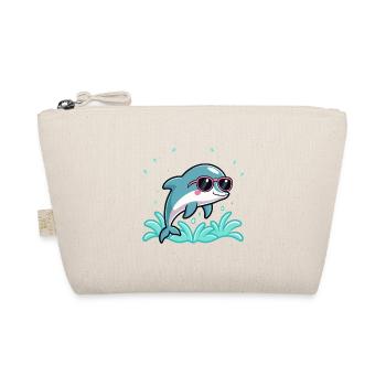 Dolphin surfer chic roseglasses - Organic Pouch - nature - Front