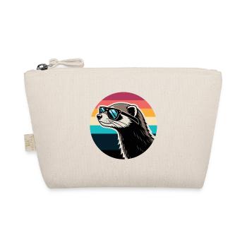 Ferret silhouette retro rainbow - Organic Pouch - nature - Front