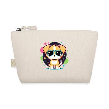 Neon puppy with glasses - Organic Pouch - nature - Front