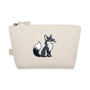 Schwarz-Weiß Cooler Fuchs mit Sonnenbrille - Bio-Täschchen - Natur - Vorne