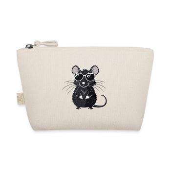Mouse Hipster Glasses - Organic Pouch - nature - Front