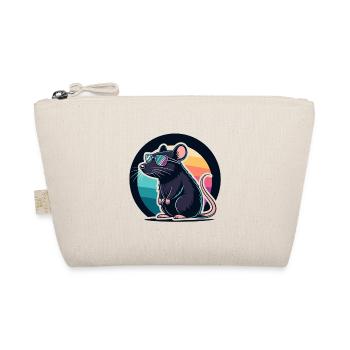 Retro Rainbow Bedtime Chic Mouse - Organic Pouch - nature - Front