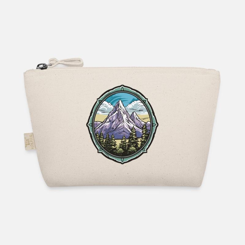 Mountain panorama in a forest frame Organic Pouch