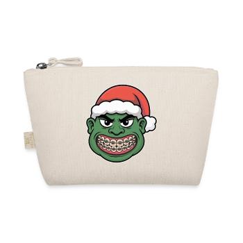 Grüner Santa Braces Grinser - Bio-Täschchen - Natur - Vorne