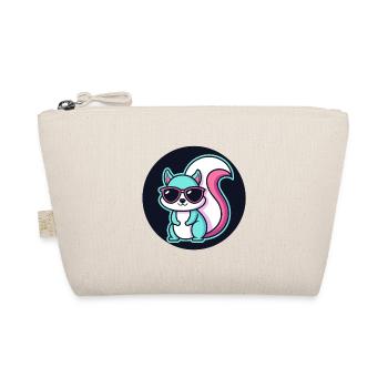 Turquoise Squirrel with Glasses - Organic Pouch - nature - Front