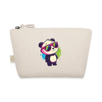 Niedliche Panda-Neonbrille - Bio-Täschchen - Natur - Vorne