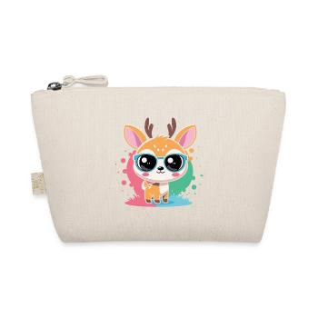 Adorable Deer Blue Glasses - Organic Pouch - nature - Front