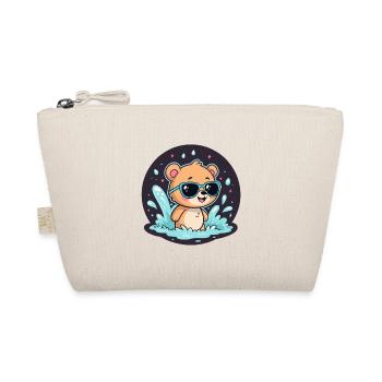 Chic surfer bear with blue glasses - Organic Pouch - nature - Front