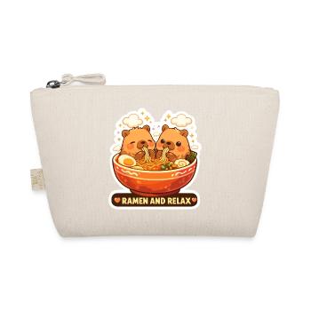 Capybara Ramen & Relax Sticker - Organic Pouch - nature - Front