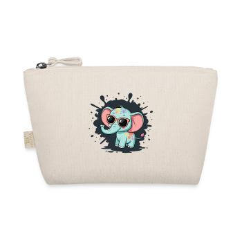 Pastel Elephant with Colorful Glasses - Organic Pouch - nature - Front